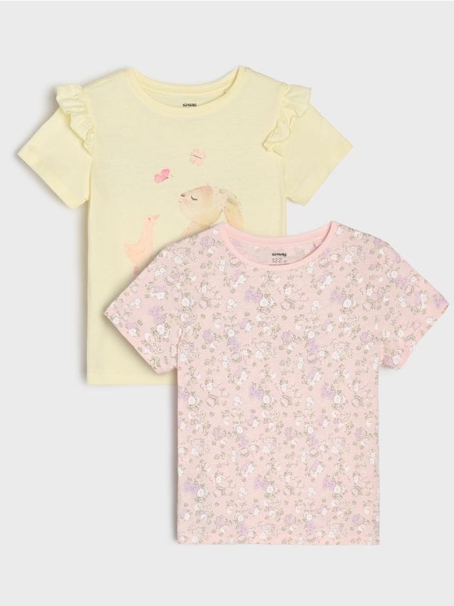 Sinsay - Tricouri din bumbac 2 pack - multicolor