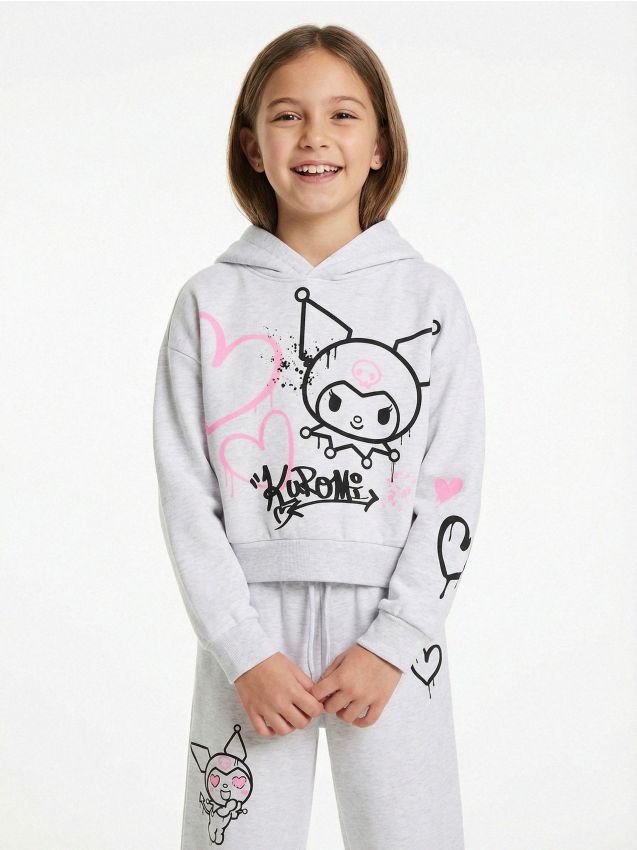 Sinsay - Hanorac cu imprimeu Kuromi - gri deschis
