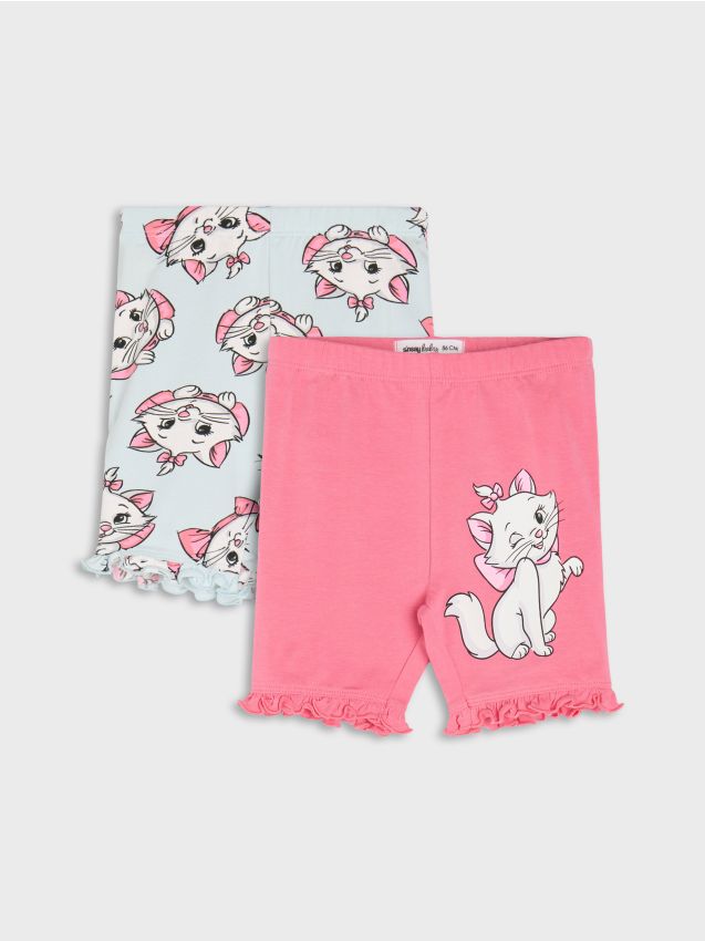 Sinsay - Set de 2 colanți scurți cu volane The Aristocats - roz-bombon