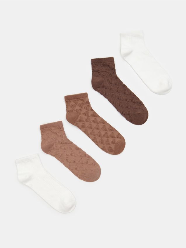 Sinsay - Ażurowe skarpetki z bawełną 5 pack - wielobarwny