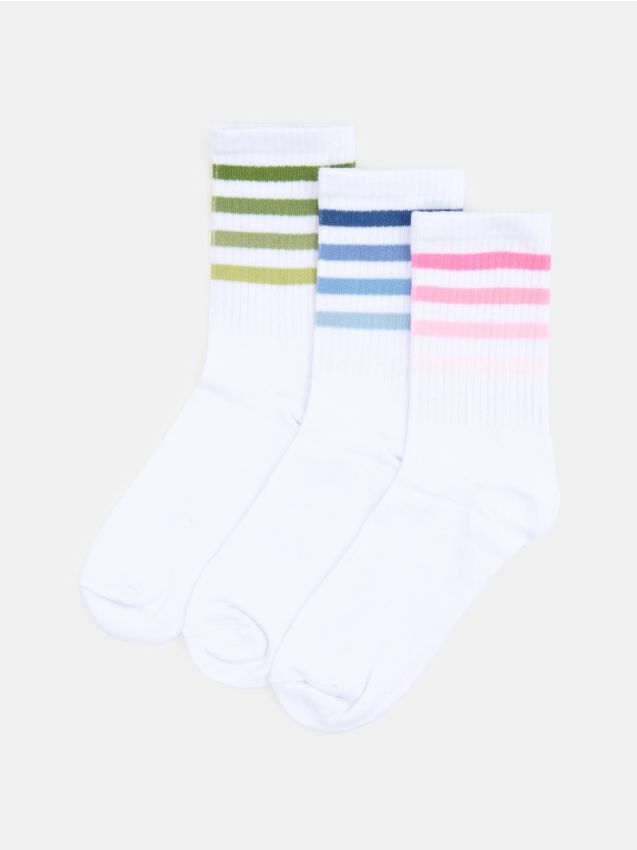 Sinsay - Bawełniane skarpetki 3 pack - biały