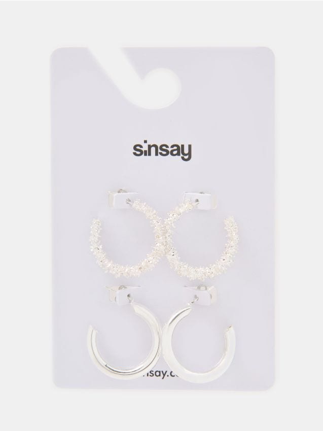 Sinsay - Cercei rotunzi 2 pack - argintiu