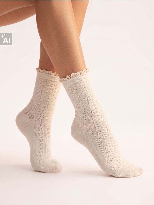Sinsay - Șosete cu volan 3 pack - multicolor
