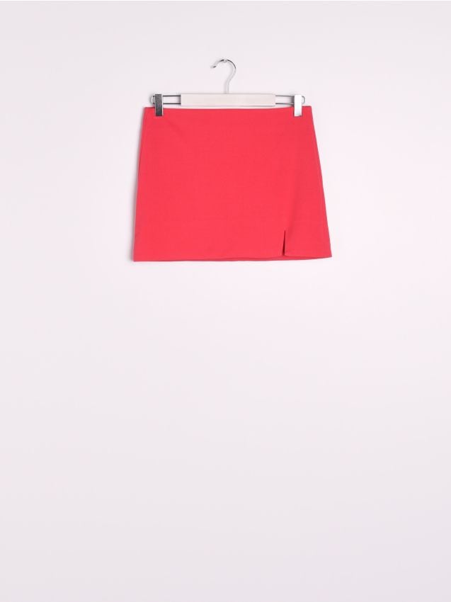 Sinsay - Fustă mini cu despicătură - roz-fuchsia
