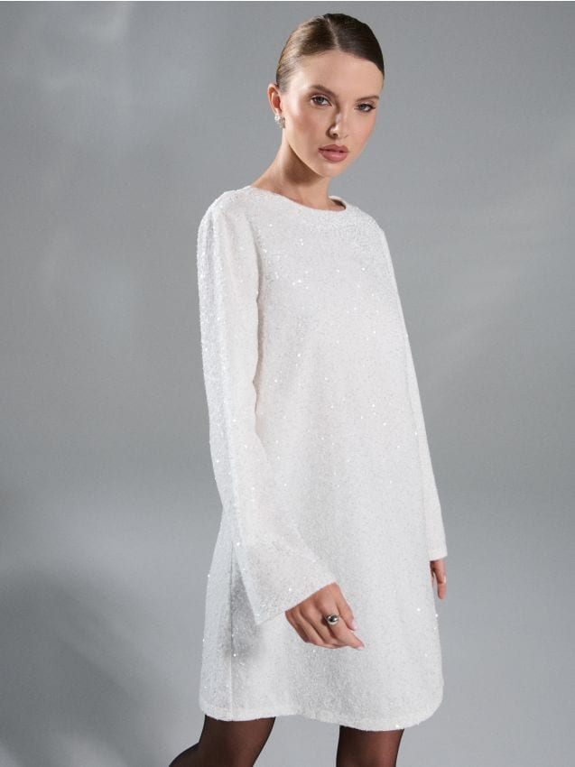 Sinsay - Bublinové šaty - krémová