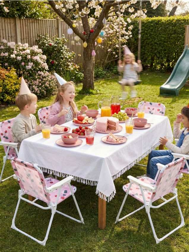 Sinsay - Scaun pliabil cu motiv de căpșuni - roz-pastel