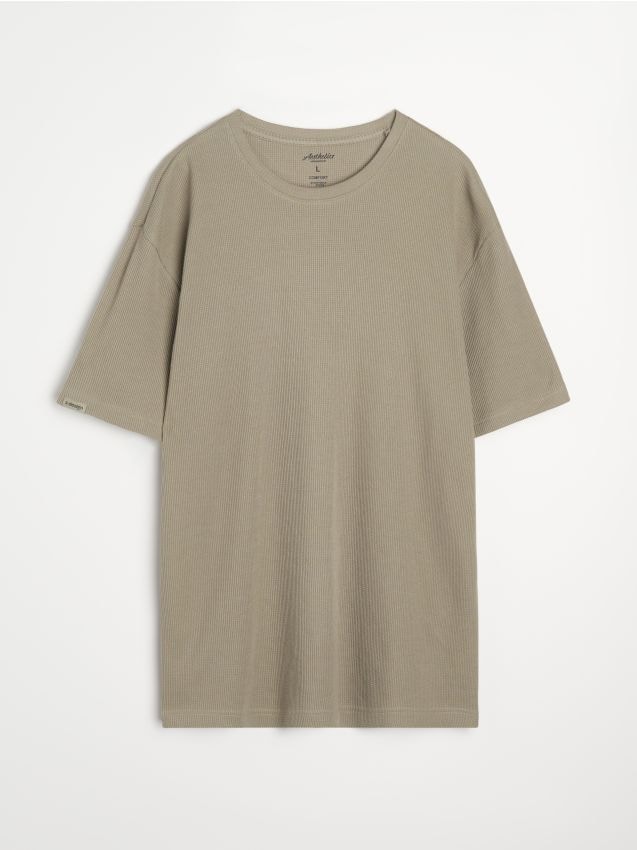 Sinsay - Tricou comfort fit din bumbac - verde-deschis