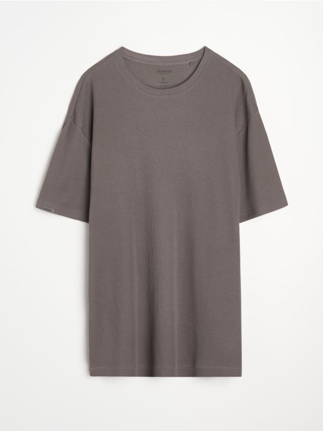 Sinsay - Tricou comfort fit din bumbac - gri-neutru