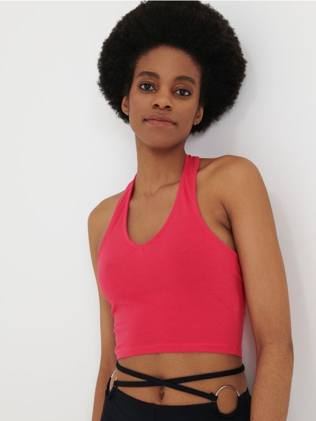 Crop top gładki - SINSAY