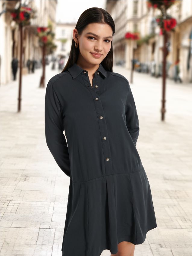 Mini košulja-haljina Boja antracit - SINSAY - 7189A-86X