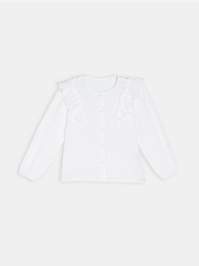 Sinsay Sinsay - Πουκάμισο από βαμβάκι - λευκο