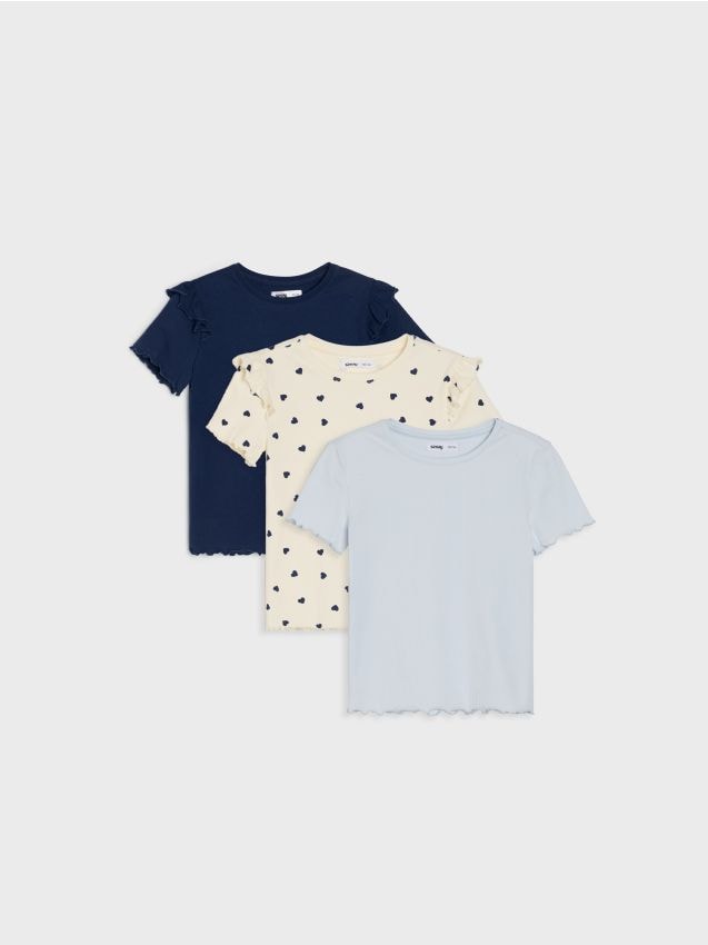 Sinsay - Tricouri din bumbac 3 pack - multicolor