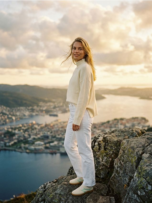 Sinsay - Pulover basic cu guler rulat - crem