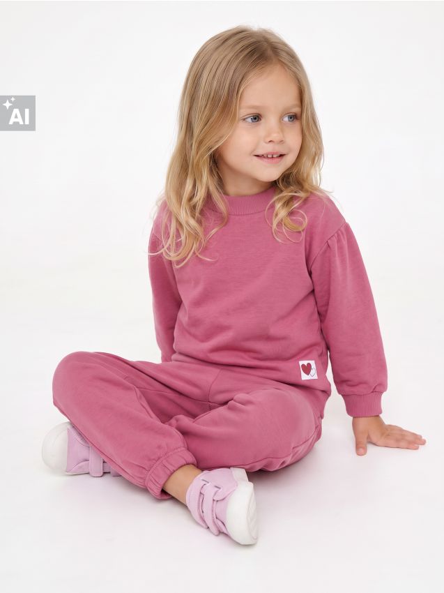 Sinsay - Set din bumbac: bluză și pantaloni - mov