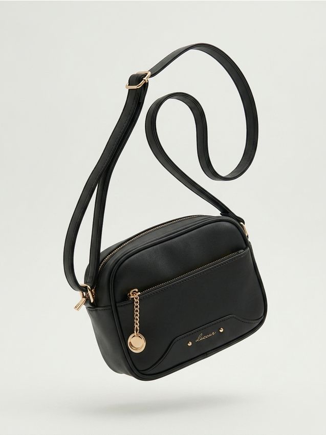 Sinsay - Geantă crossbody din imitație de piele - negru
