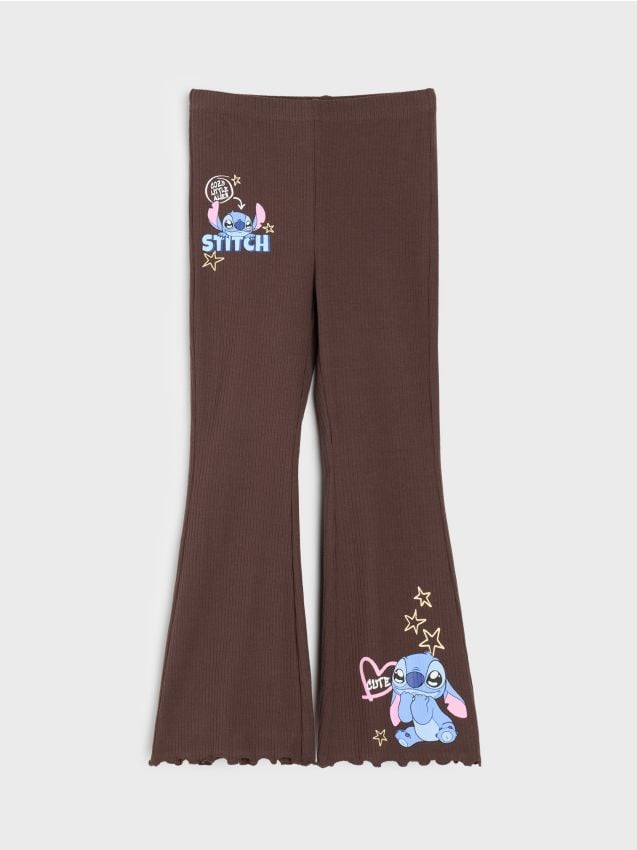 Sinsay - Rebraste flare hlače s ukrasnim volanom Stitch