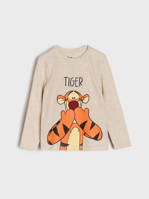 Sinsay - Tričko s potlačou Winnie the Pooh - krémová