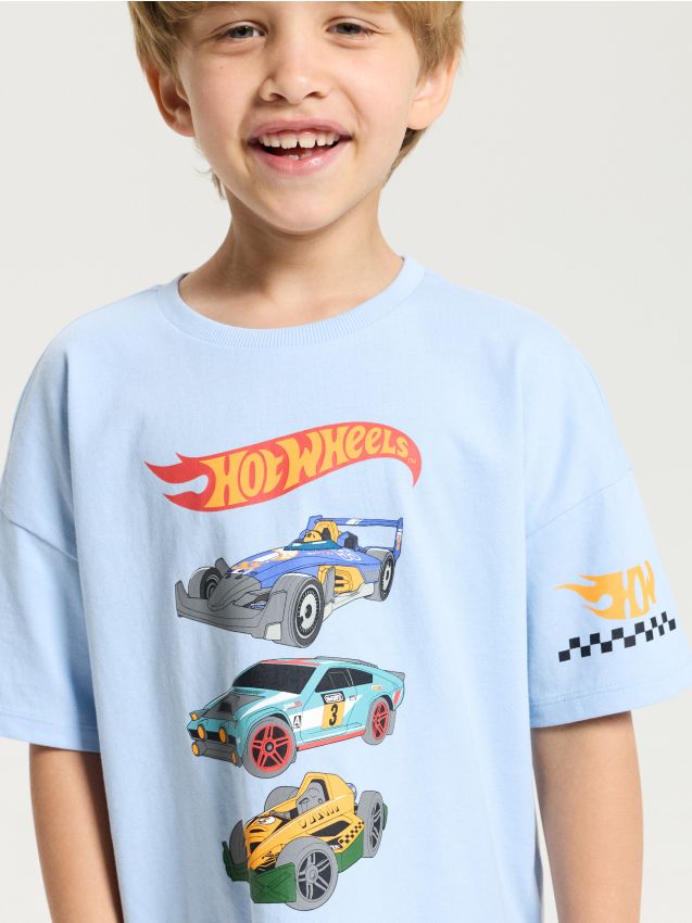 Sinsay - Pijamă din bumbac în două piese Hot Wheels - albastru-pal