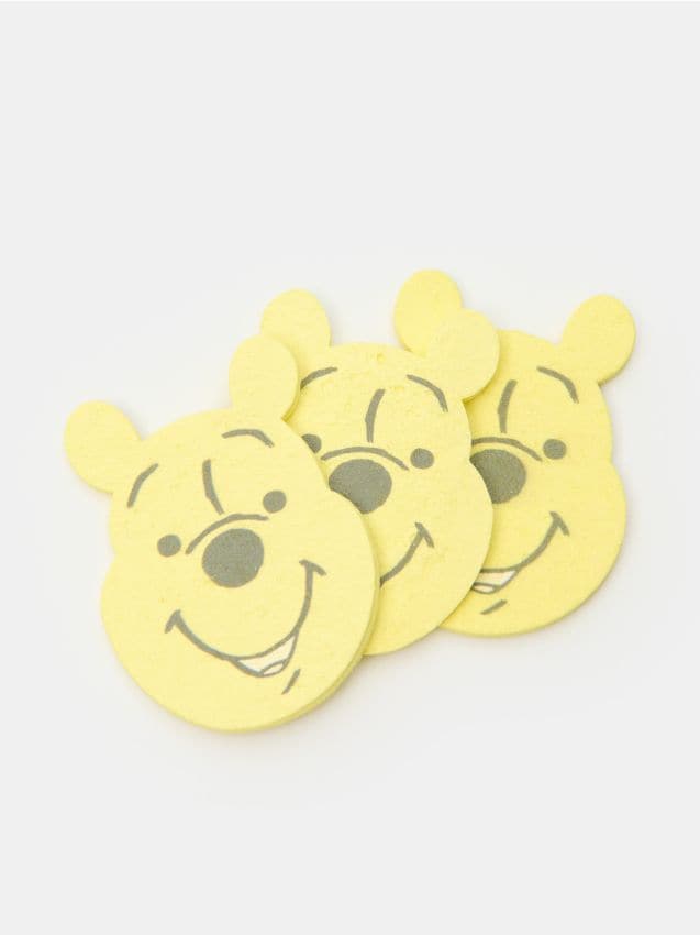 Sinsay - Hubka na umývanie tváre Winnie the Pooh 5 pack - svetložltá