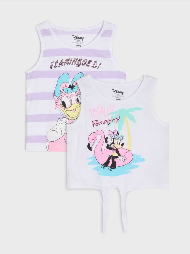 Sinsay - Хлопковые майки без рукавов с принтом 2 упаковка Minnie Mouse - multicolor
