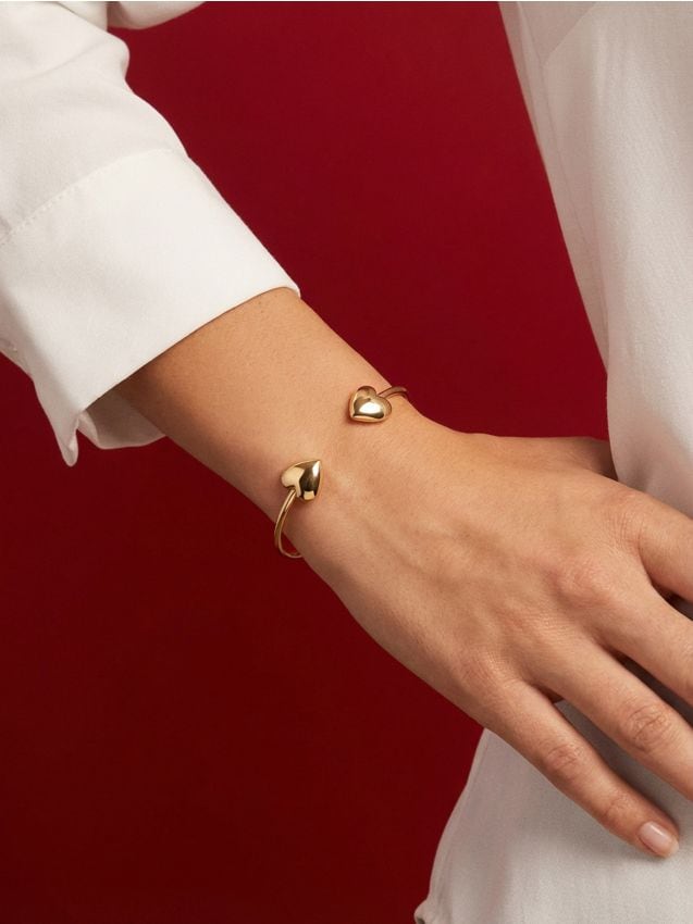 Sinsay - Brățară cu capete în formă de inimioare - auriu