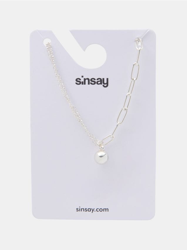 Sinsay - Colier cu pandantiv - argintiu