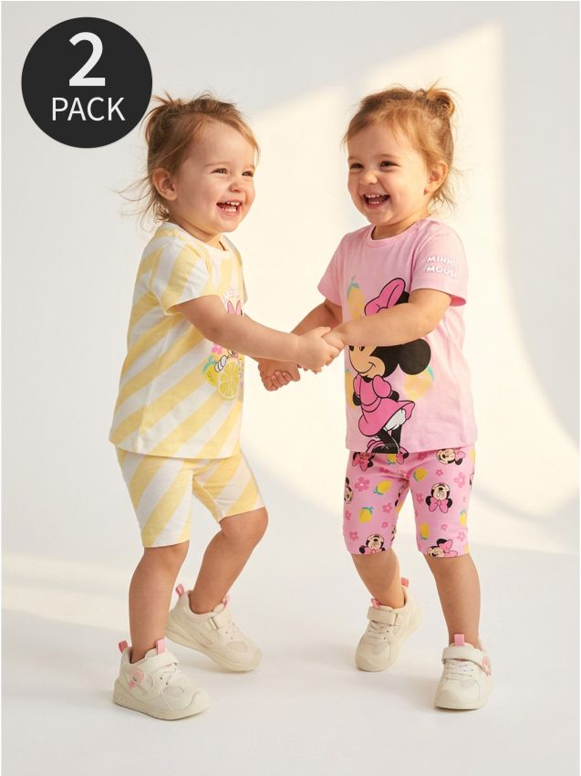 Sinsay - Set 2 colanți din bumbac Minnie Mouse - roz