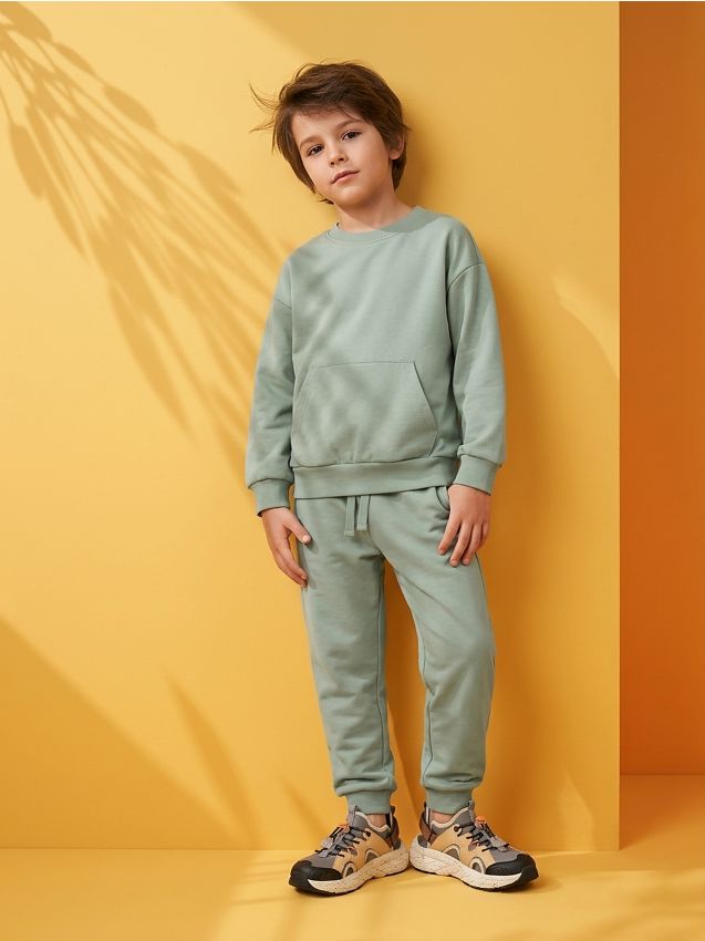 Sinsay - Set bluză și pantaloni sport - verde-metalizat