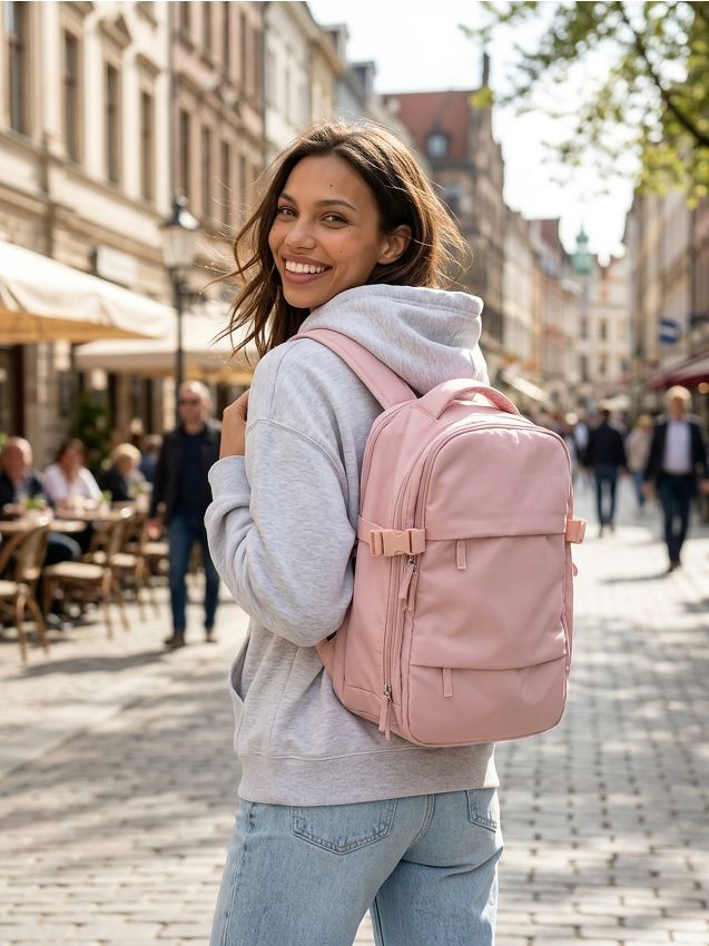 Sinsay - Rucsac de călătorie cu compartiment pentru laptop - roz-pastel