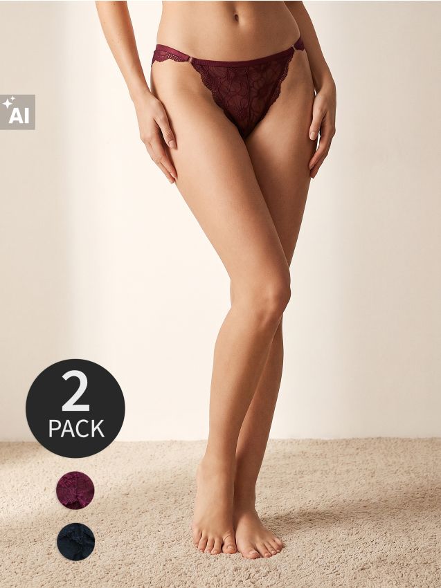 Sinsay - Čipkaste brazilske gaćice 2 pack