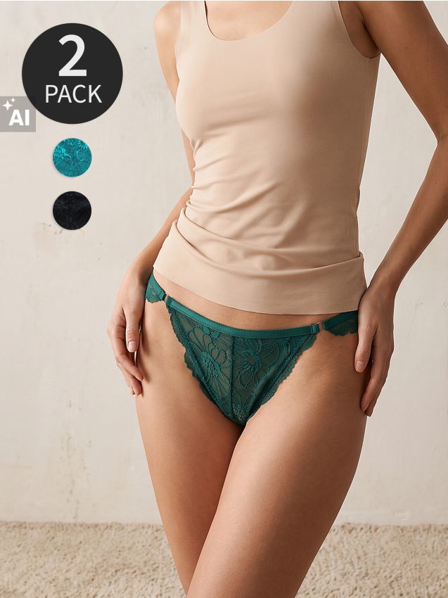 Sinsay - Čipkaste brazilske gaćice 2 pack