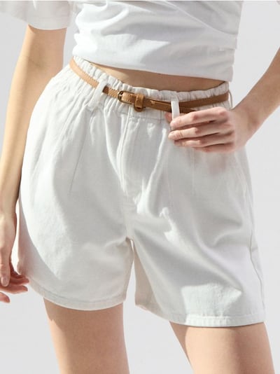 Shorts di jeans paperbag con cintura