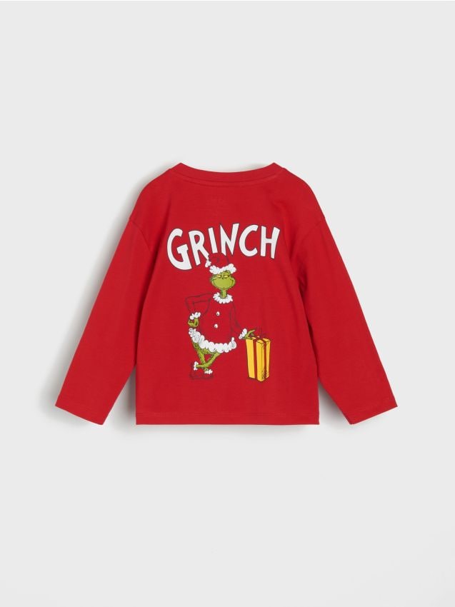 Sinsay - Tricou cu mânecă lungă Grinch - roșu