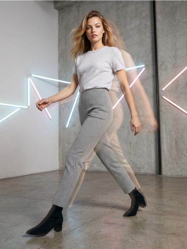 Sinsay - Spodnie cygaretki - wielobarwny