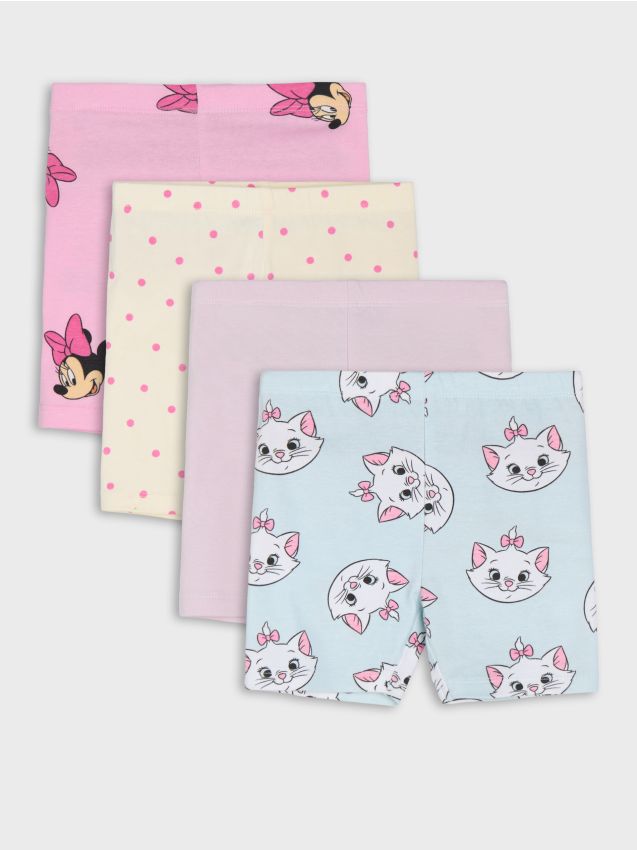 Sinsay - Colanți scurți din bumbac 4 pack Disney - roz