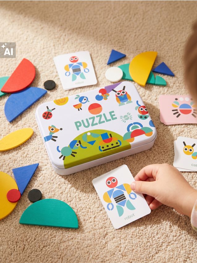 Sinsay - Puzzle din lemn cu motiv de animale 51 pack - multicolor