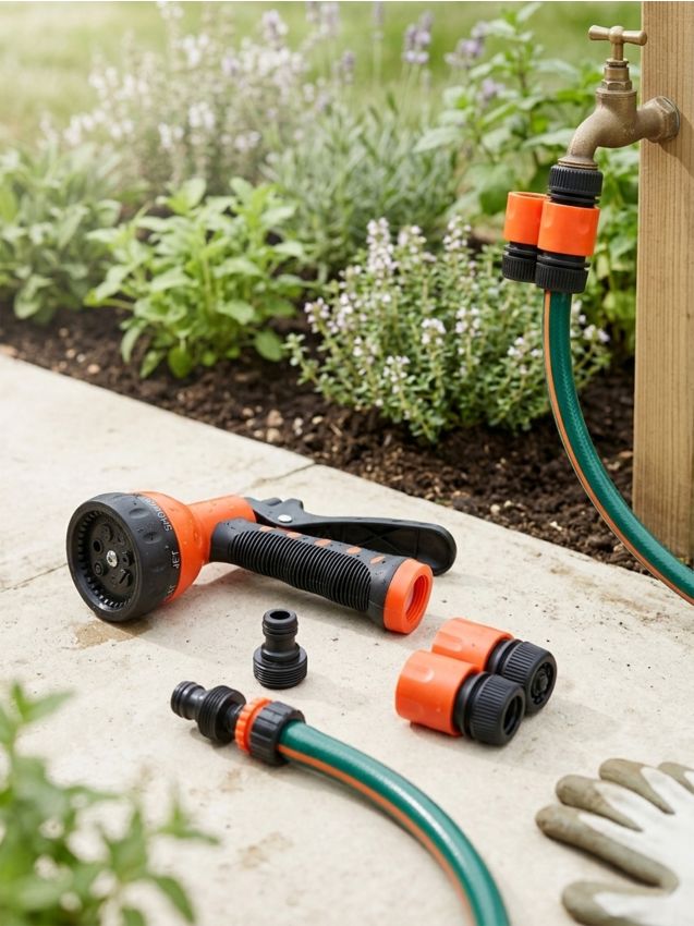 Sinsay - Pistol pentru furtun de grădină cu conectori - oranj-mandarină