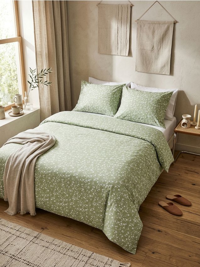 Sinsay - Set cu lenjerie de pat - verde-pal