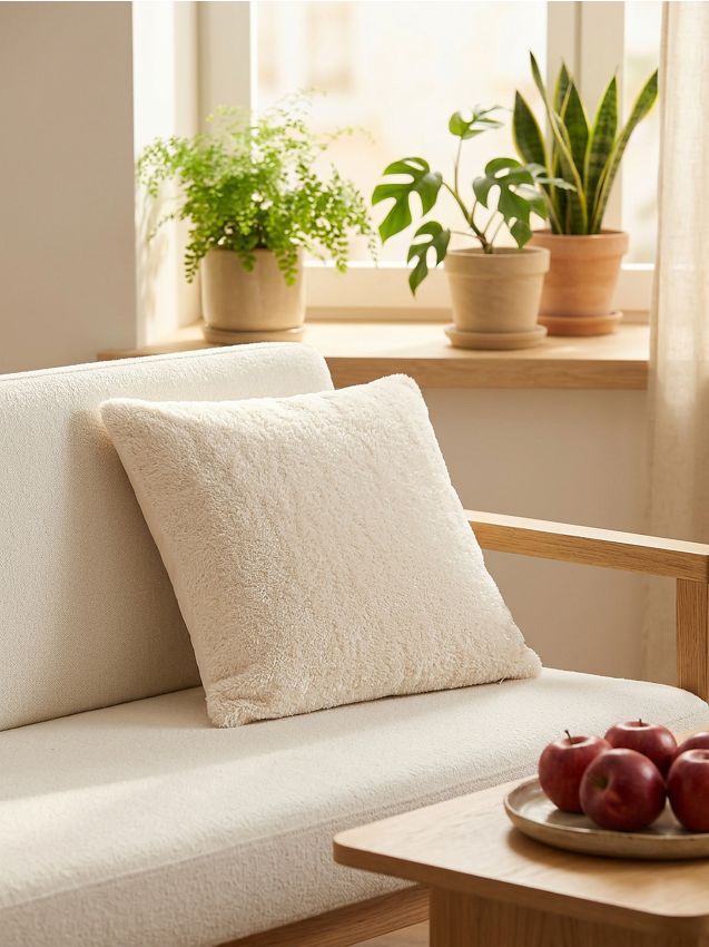 Sinsay - Față de pernă cu fir decorativ - crem