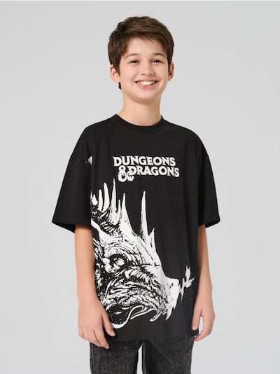 Βαμβακερό μπλουζάκι με στάμπα Dungeos & Dragons