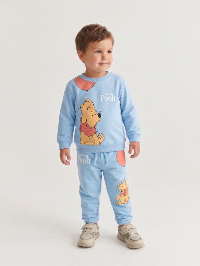 Sinsay - Bluză crewneck cu imprimeu Winnie the Pooh - Gri-albăstrui