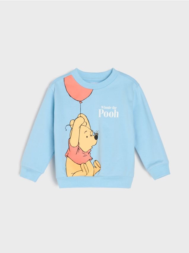 Sinsay - Bluză crewneck cu imprimeu Winnie the Pooh - Gri-albăstrui