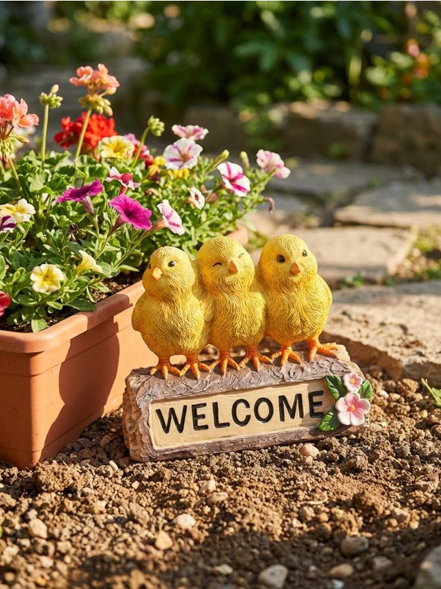 Sinsay - Decorațiune de grădină de sine stătătoare cu inscripția „Welcome” - galben