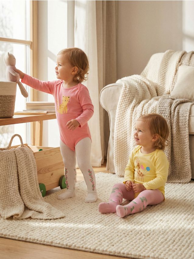 Sinsay - Set 2 body din bumbac cu mânecă lungă - galben-deschis