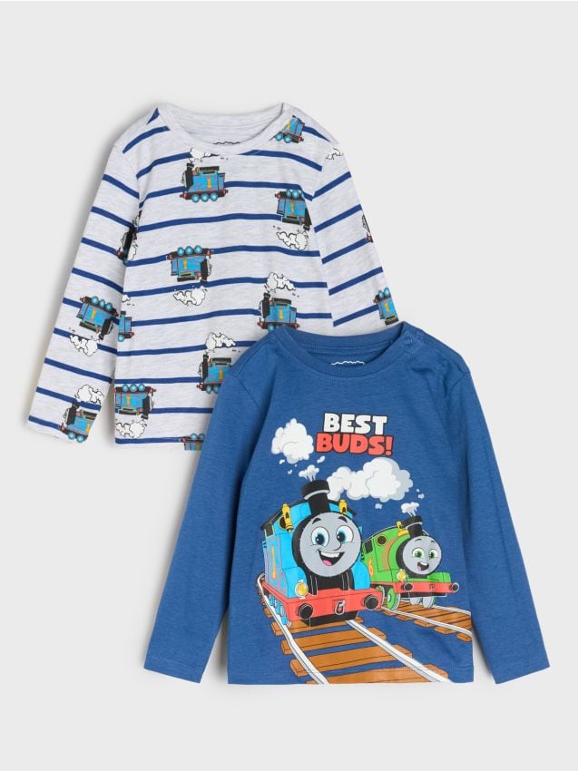Sinsay - Tricou din bumbac cu imprimeu 2 pack Thomas&Friends - indigo