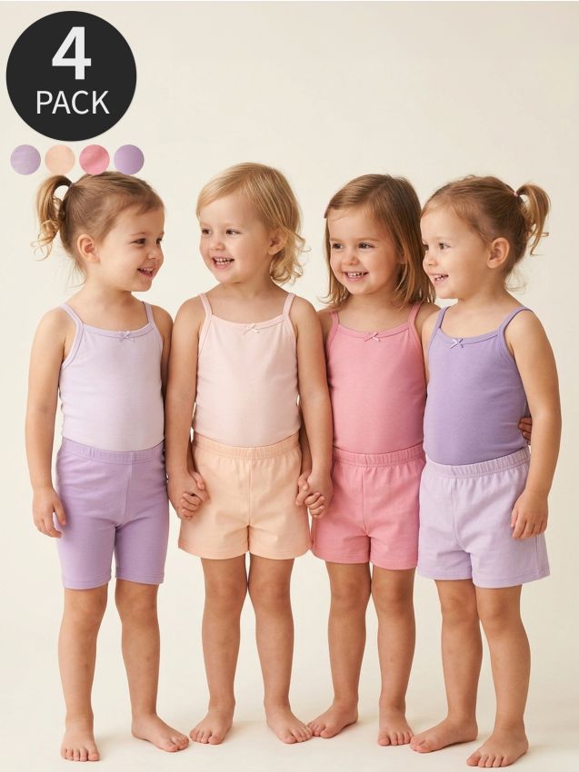 Sinsay - Colanți scurți 4 pack - roz-pastel
