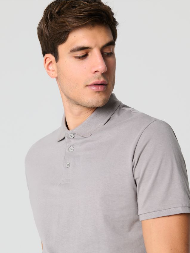 Polo colore grigio chiaro sinsay 7283f 09x