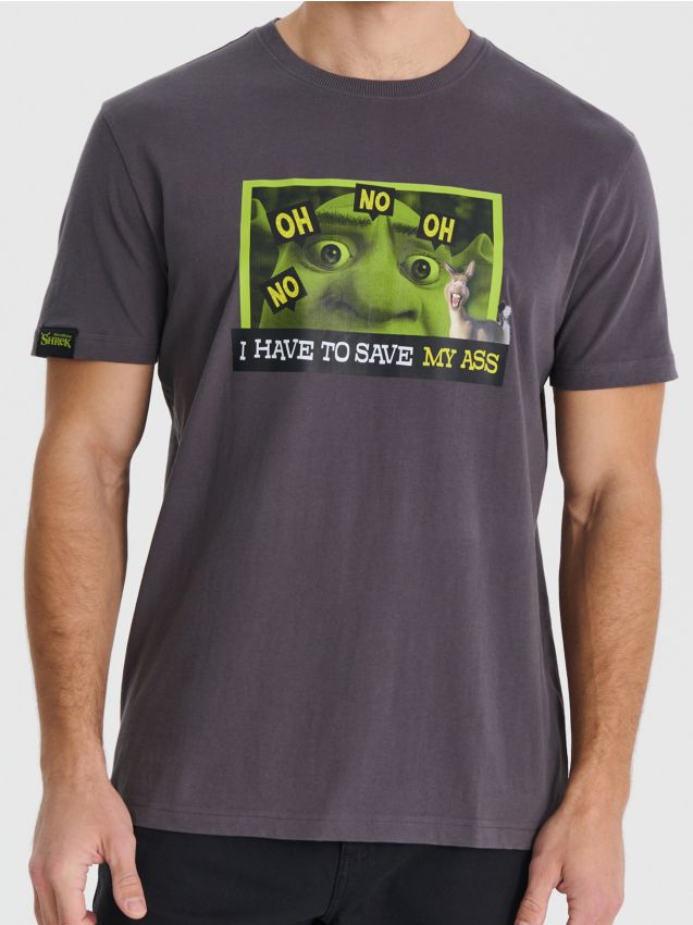 Sinsay - Tričko Shrek - tmavosivá