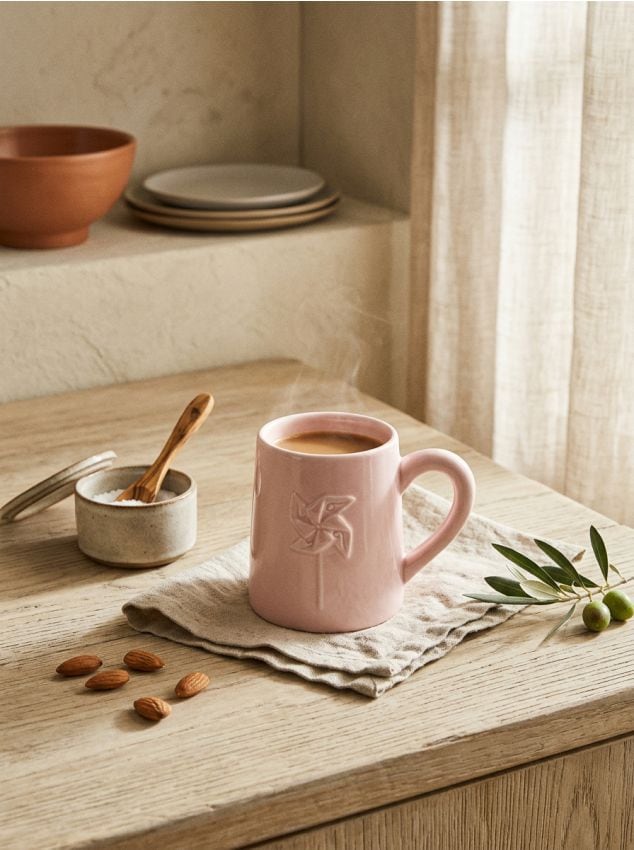 Sinsay - Cană din dolomit - roz-pastel