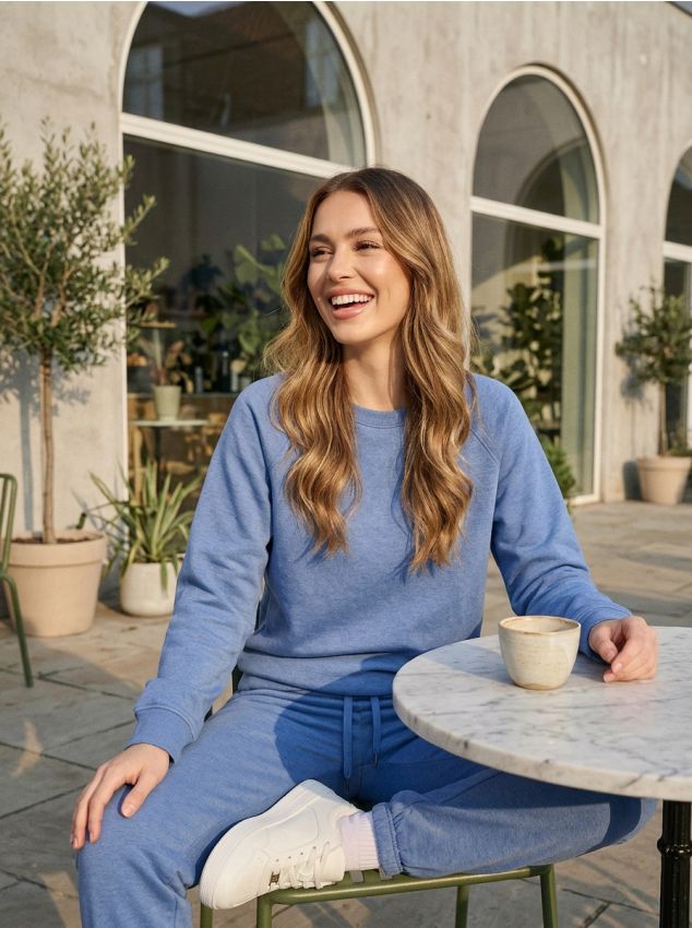 Sinsay - Dresowe spodnie jogger terry - niebieski